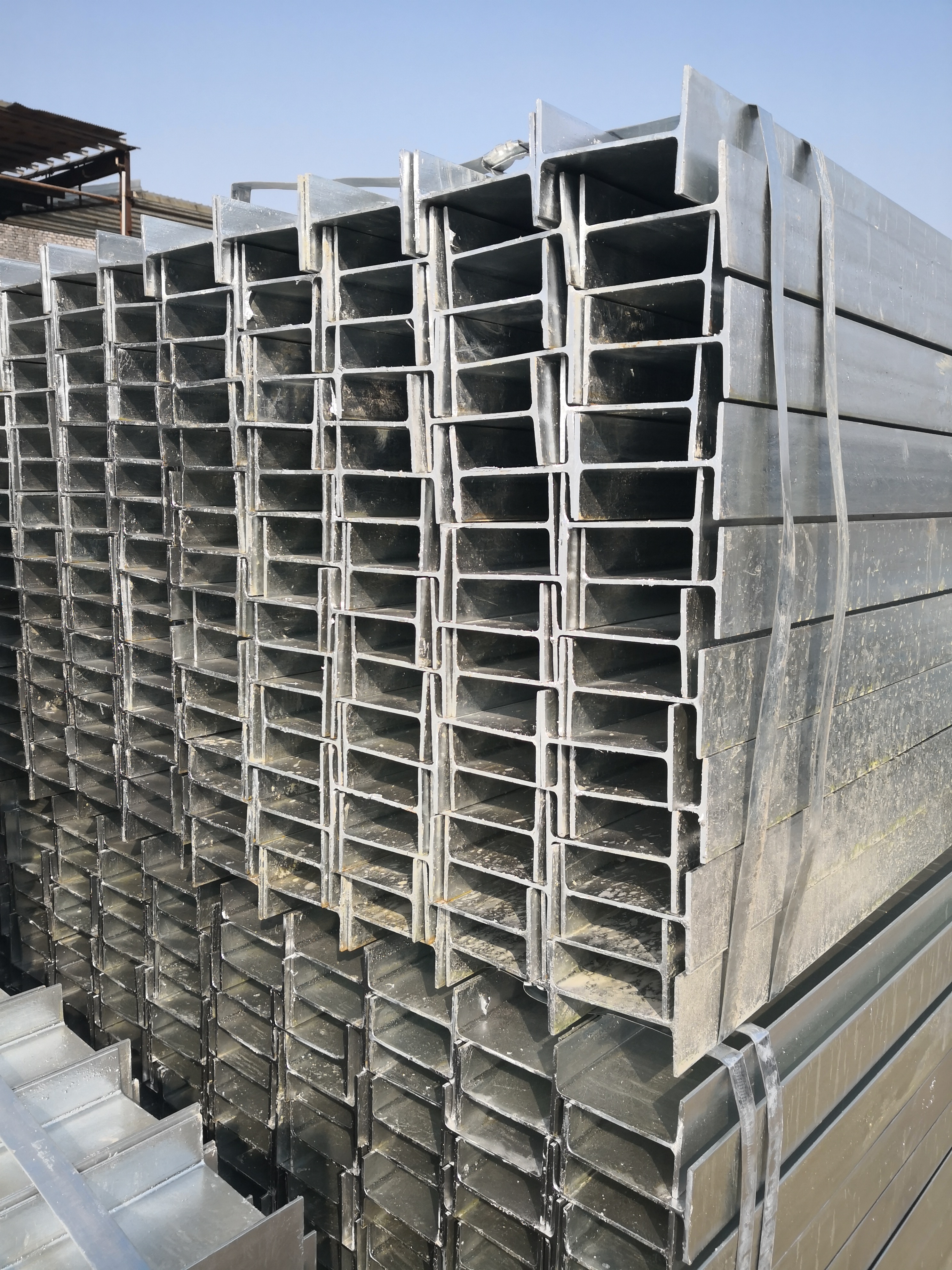 Stacked galvanized H-section guardrail posts